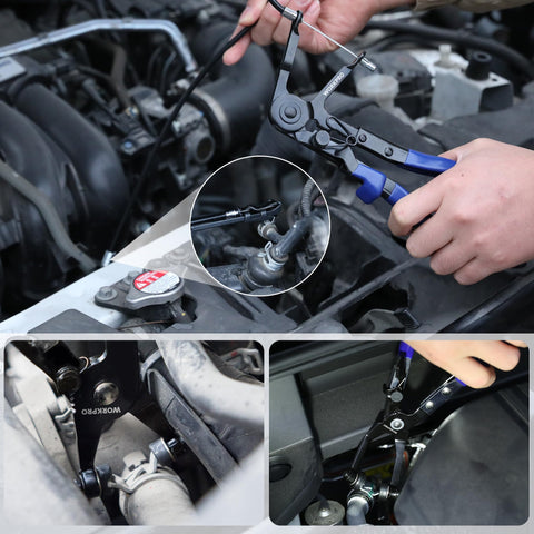 WORKPRO oxford storage bag keeps all three pliers neatly organized.
