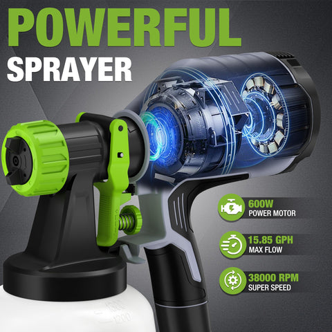 WorkPro paint sprayer four-nozzle setup supports versatile project compatibility.