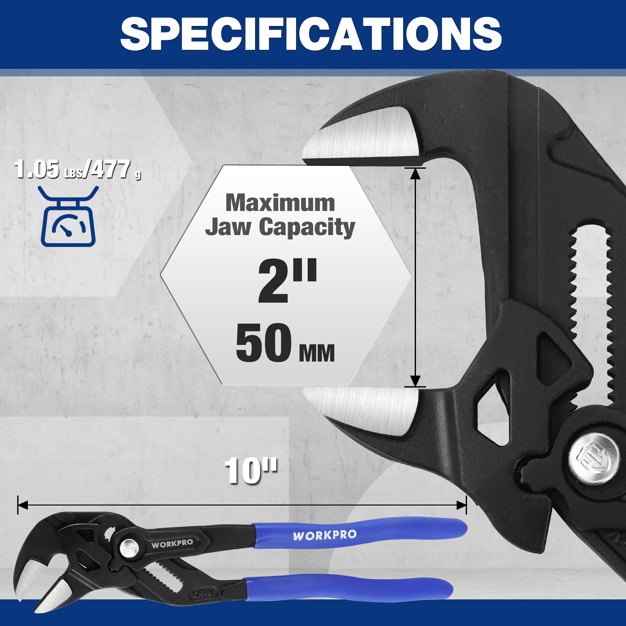 WORKPRO parallel smooth jaws in action for scratch-free fastener contact