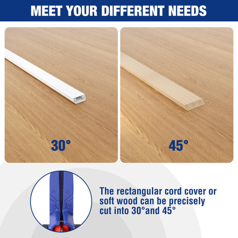 WORKPRO PEX Cutter showing a 45-degree bevel for cord-cover edges