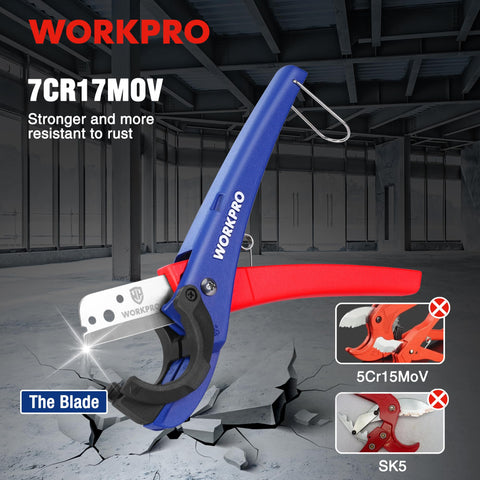 WORKPRO PEX Cutter metal body emphasizes durability and lightweight use