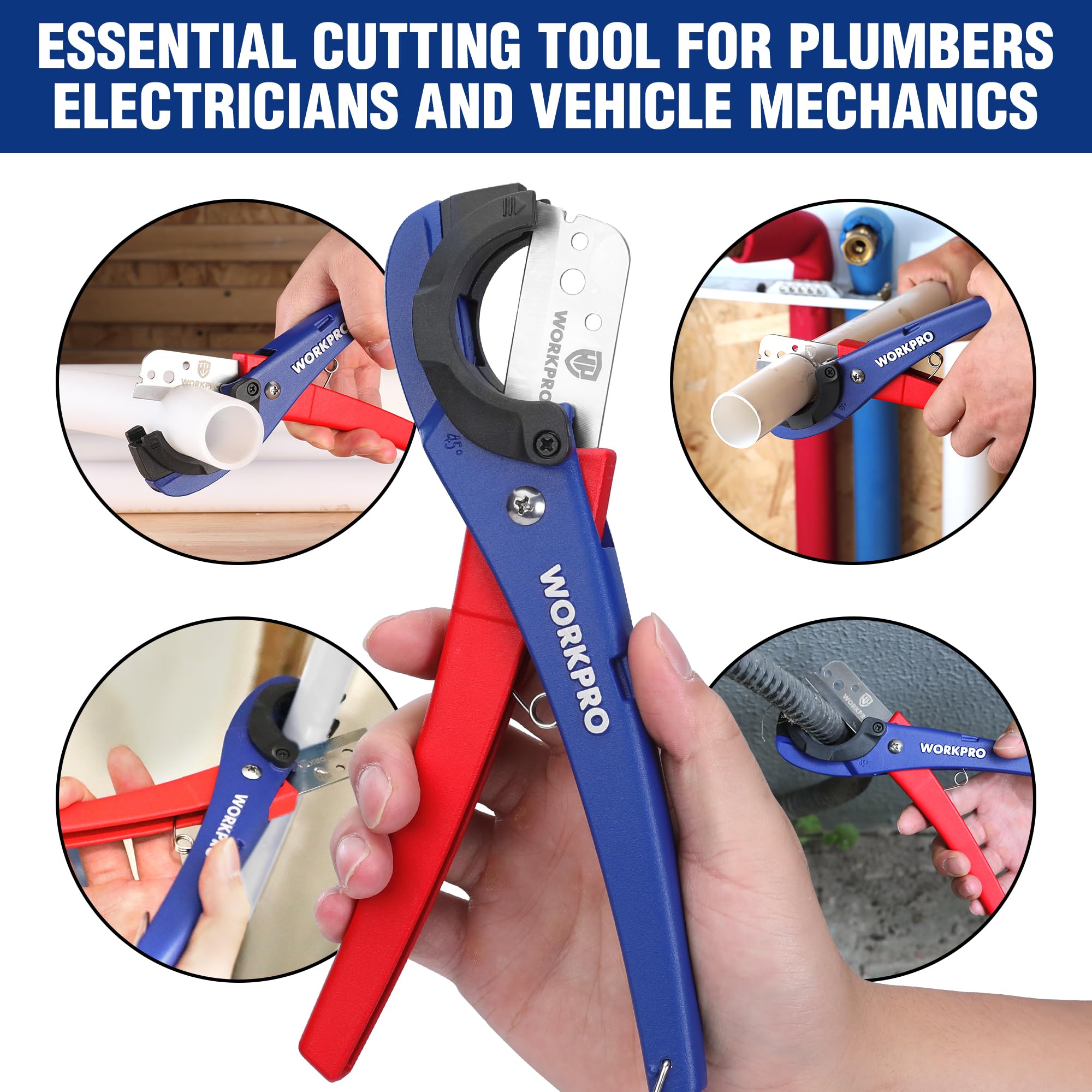 WORKPRO PEX Cutter in a home plumbing project setup