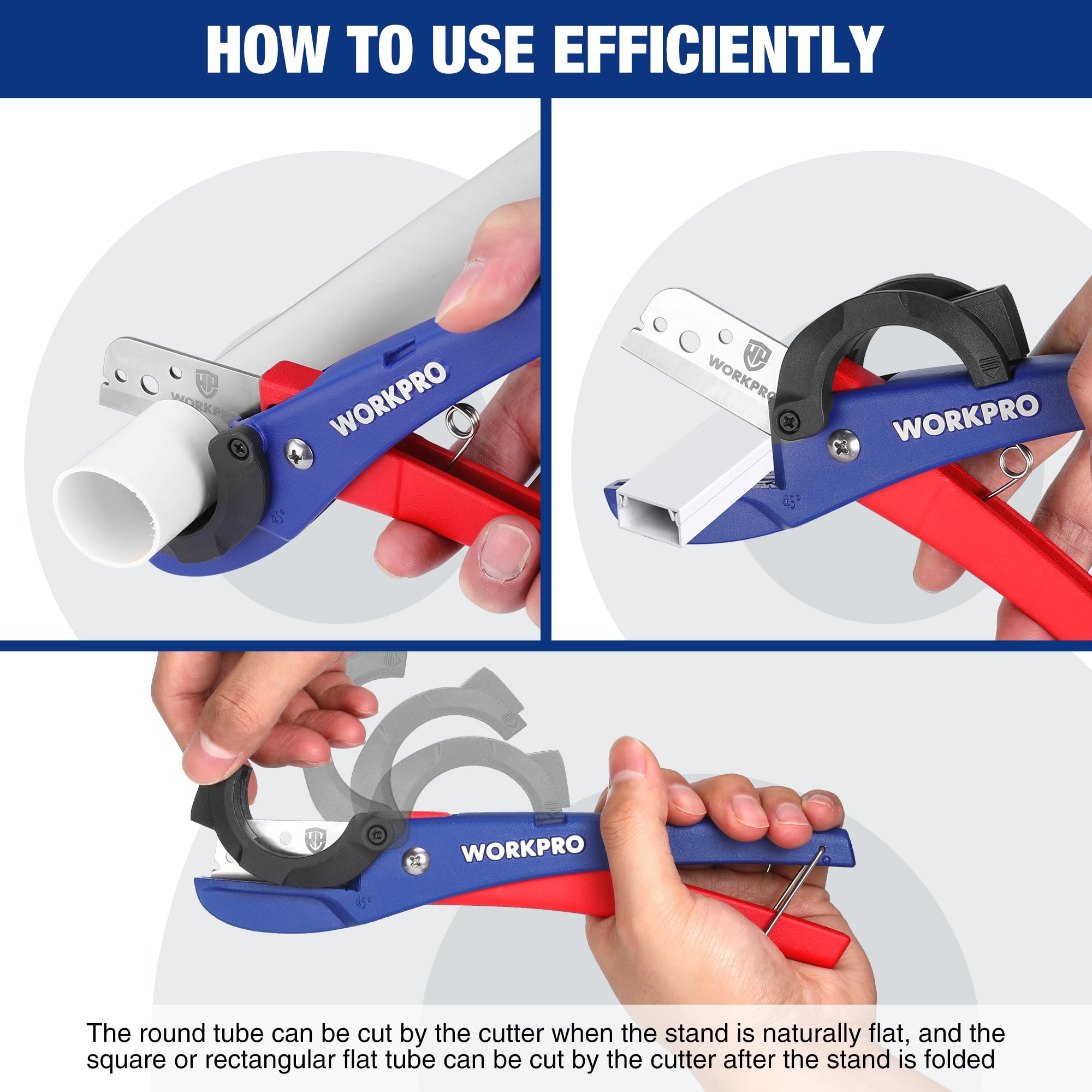 WORKPRO PEX Cutter stand laid flat for round tube cutting