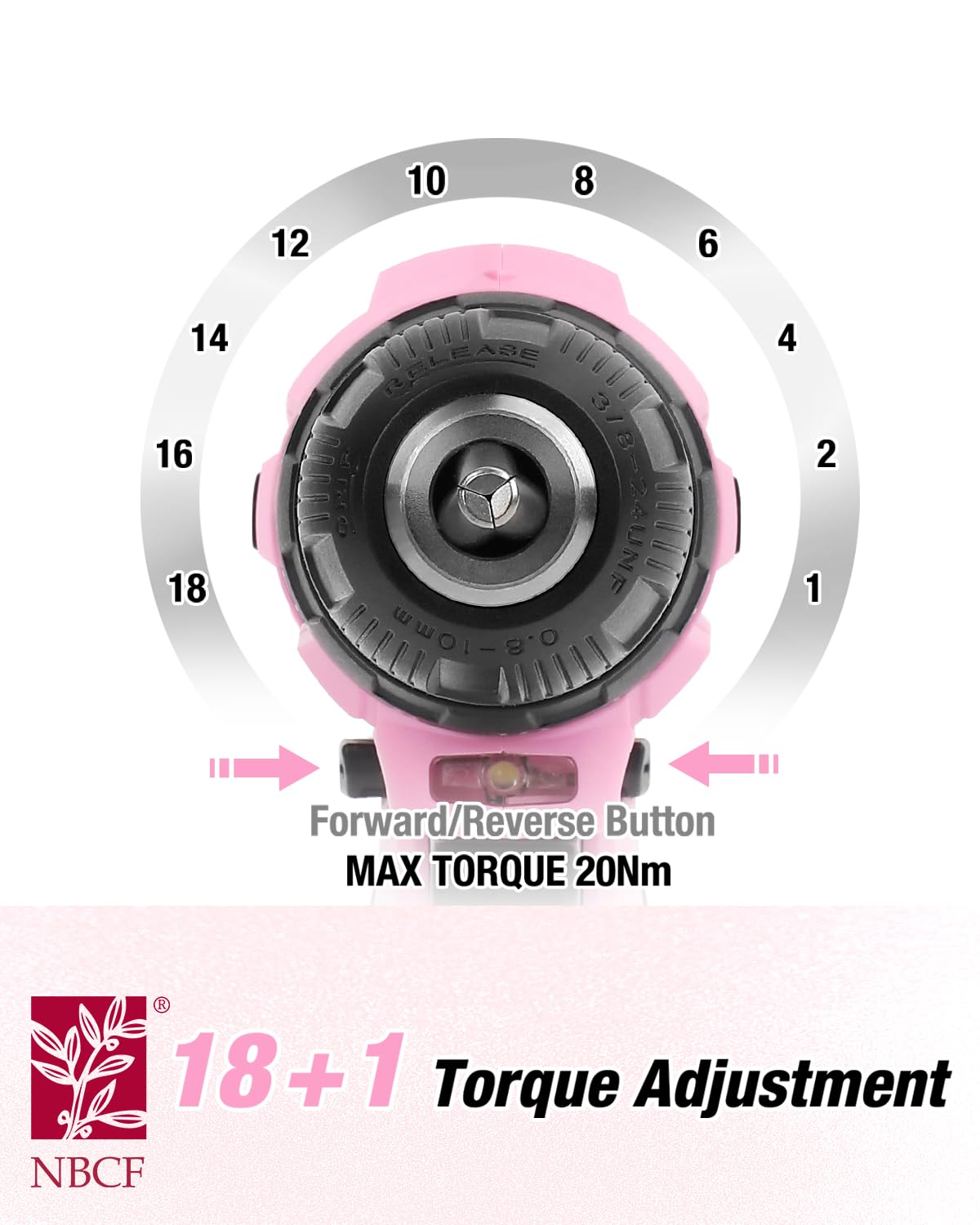 Eighteen-plus-one clutch and two speeds tailor torque for different tasks.