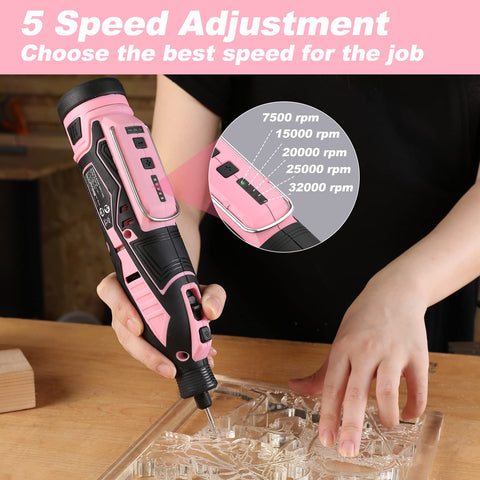 WORKPRO Pink low-vibration tool design reduces hand fatigue during use.