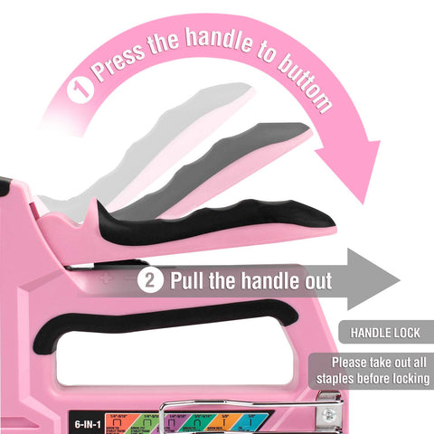WORKPRO pink-staple-gun includes 4000 staples for immediate use.