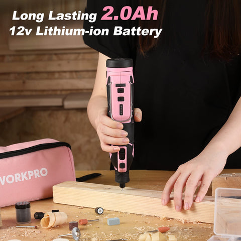 WORKPRO Pink durable carrying bag keeps all accessories organized on the go.