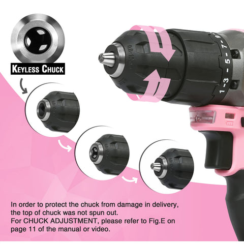 WORKPRO pink 21+1 torque clutch for precise adjustments in projects