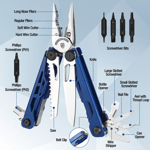 WORKPRO pocket knife with sheath displays durable construction for rugged tasks.
