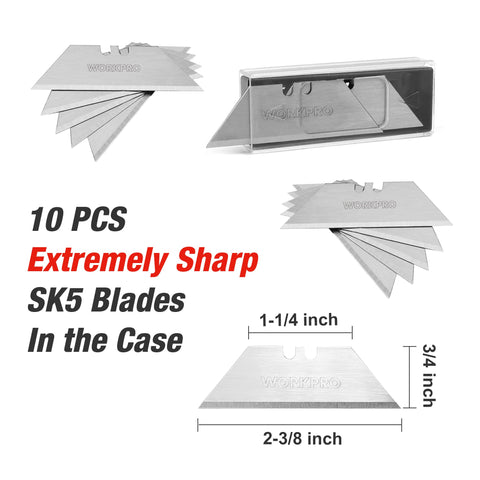 WORKPRO portable folding knife with belt clip for easy carry.