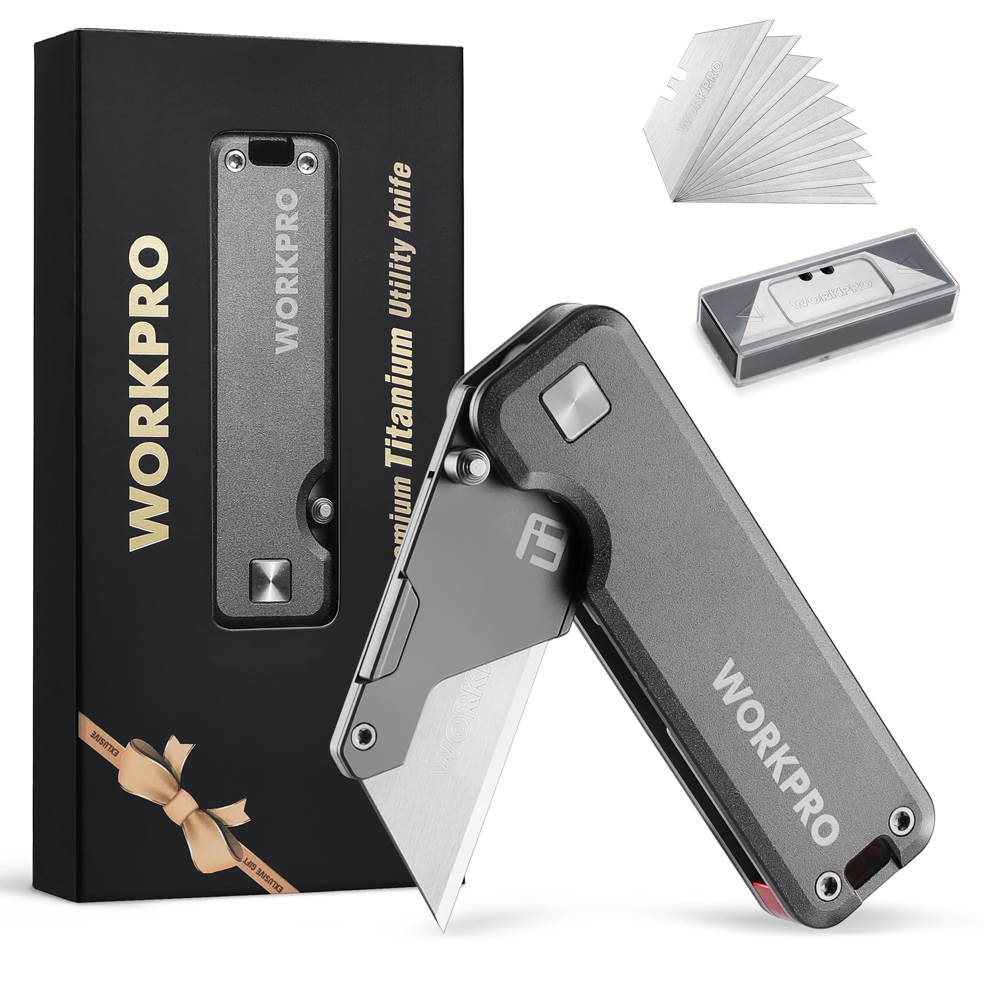 WORKPRO premium titanium knife with CNC unibody for precise cuts and lightweight handling.