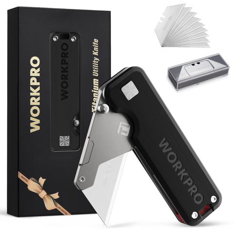 WORKPRO Premium Titanium Knife with unibody design for ultra-light precision.