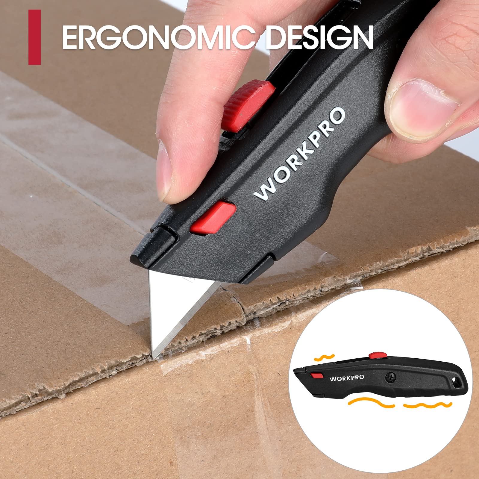 Durable aluminum alloy body resists rust for long-lasting box cutting