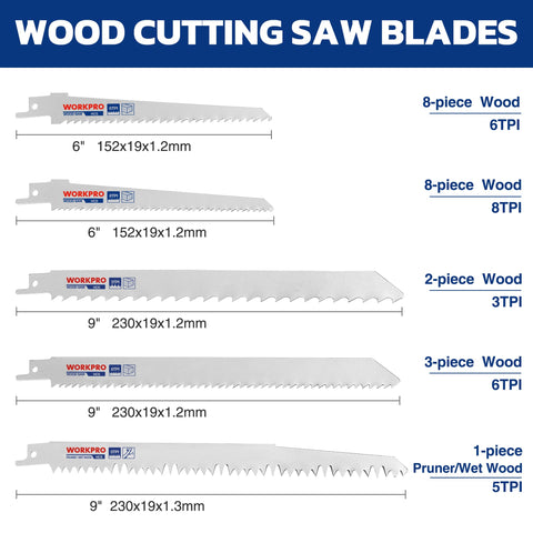 WORKPRO pruning blade handles branches up to 180 mm diameter