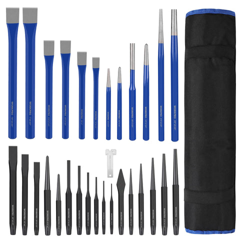 WORKPRO punch and chisel roll pouch keeps tools organized on-site