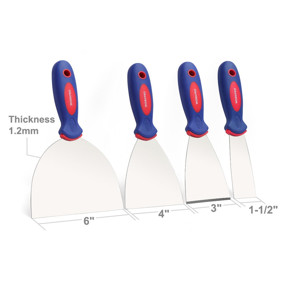 Workpro putty knife set 3-inch blade for precise taping and scraping paint