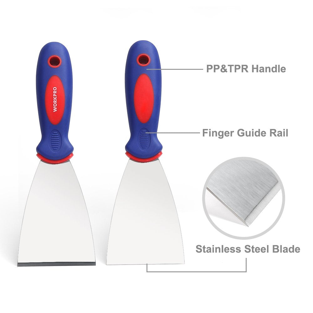 Workpro putty knife set 6-inch blade for large surface tasks