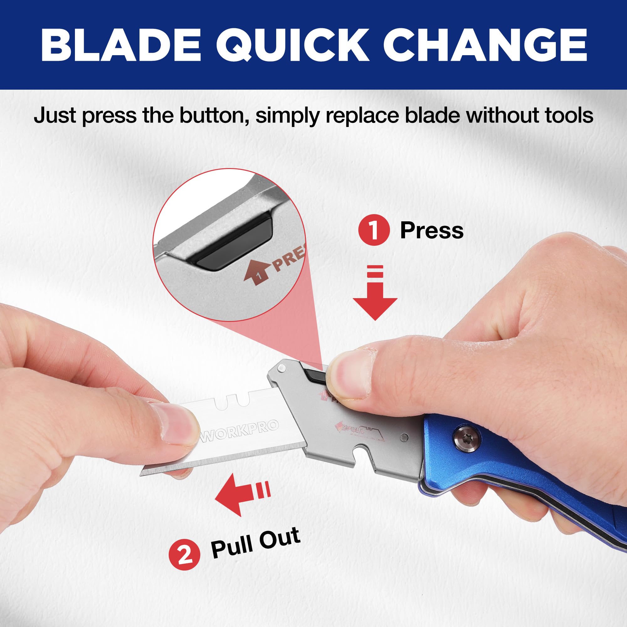 WORKPRO Quick-Change blade system enables rapid blade replacement