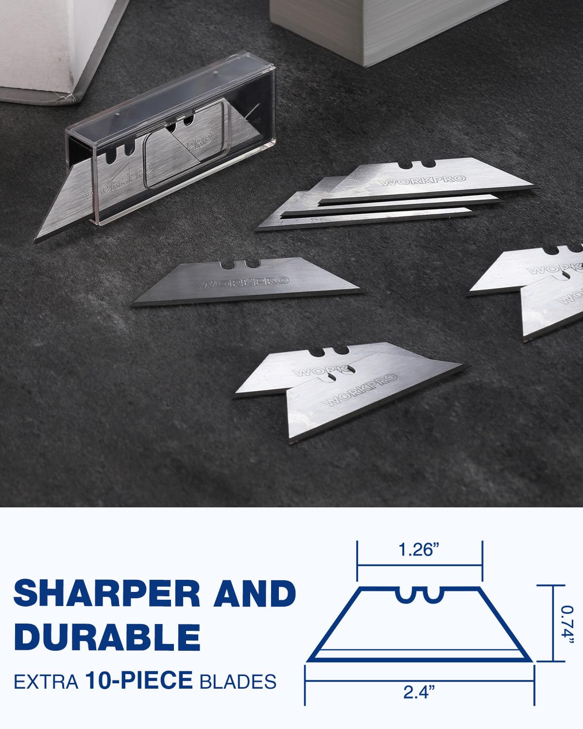 WORKPRO quick-change blade system enables safe blade installation.