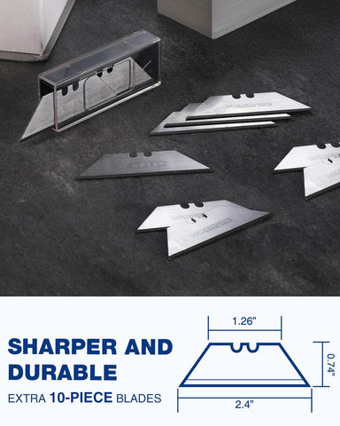 WORKPRO quick-change blade system enables safe blade installation.