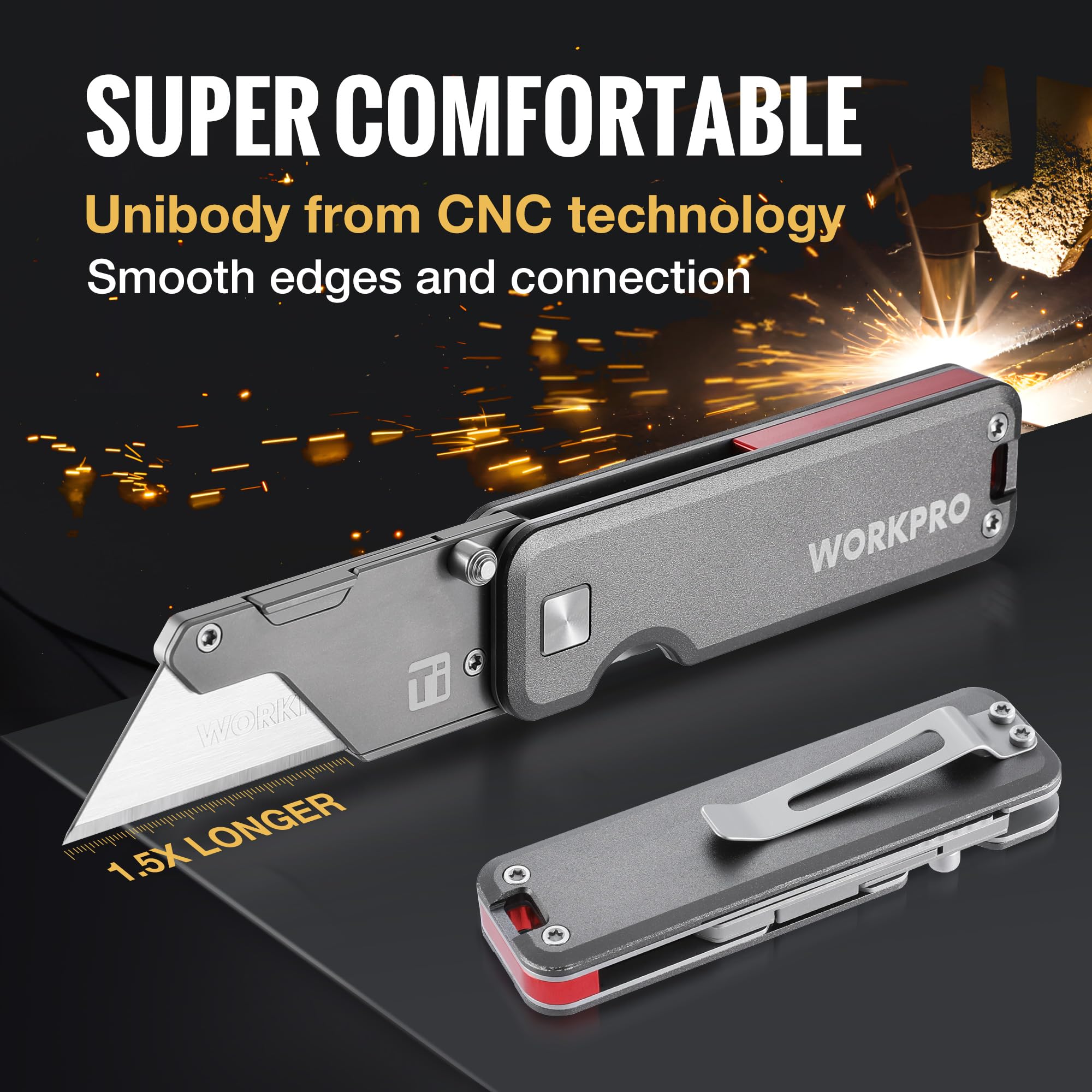 WORKPRO quick-change blade system enables fast, safe blade swaps.