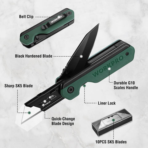 WORKPRO quick-change blades for safe, fast swaps