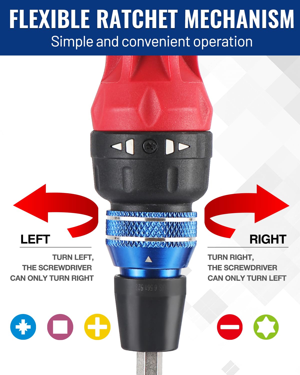 WORKPRO quick-load auto-locking design allows one-handed bit changes.