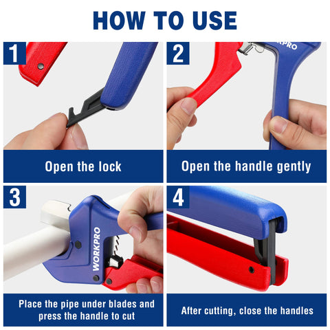 WORKPRO safety lock and buckle prevent slips and simplify storage.