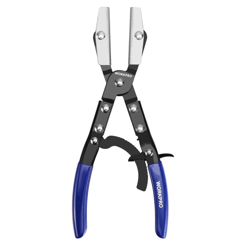 WORKPRO ratcheting hose pinch off pliers provide secure clamps on automotive hoses.