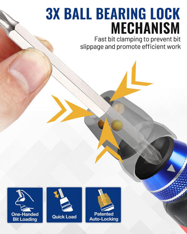 WORKPRO ratcheting mechanism enables fast forward and reverse switching for efficient work.
