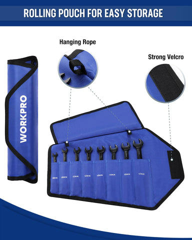 WORKPRO ratcheting wrench set 17mm covers common automotive sizes