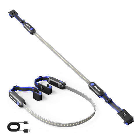 WORKPRO Rechargeable Underhood Light with 25-inch LED strip for wide, even car repair illumination.