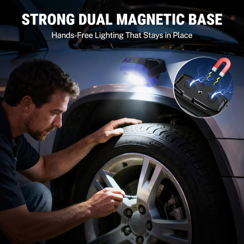 WORKPRO compact light fits tight spaces during camping and car projects.