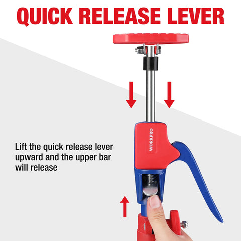WorkPRO red line pin alignment guide ensures quick setup.