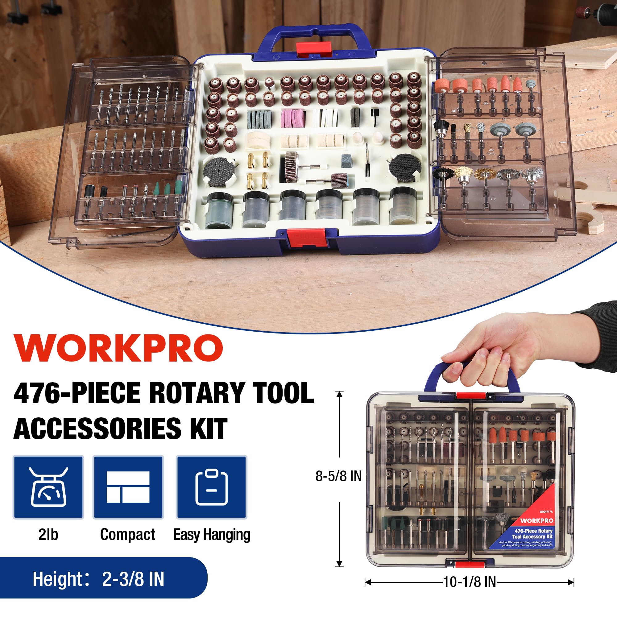 WORKPRO sanding papers 228pcs enabling smooth finishes on wood and metal.