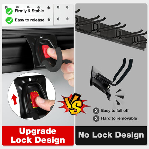 WORKPRO rubber-coated hooks prevent scratches while holding tools securely