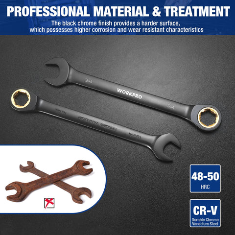Clear size markings on each wrench enable quick tool selection.