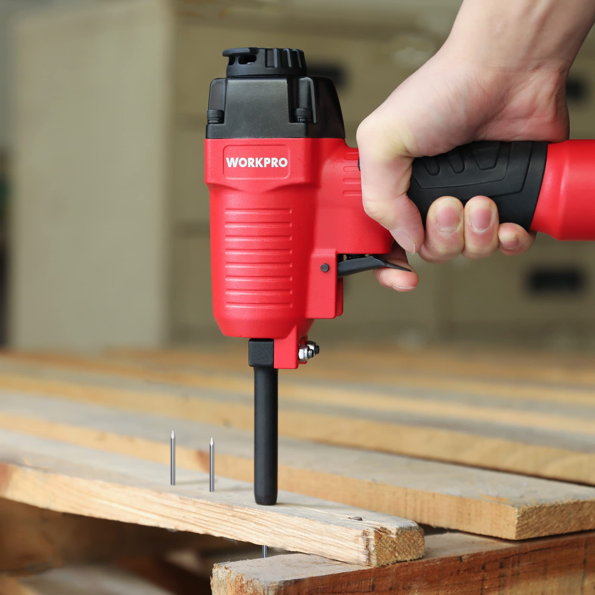WORKPRO safety tips image showing glasses and workpiece support