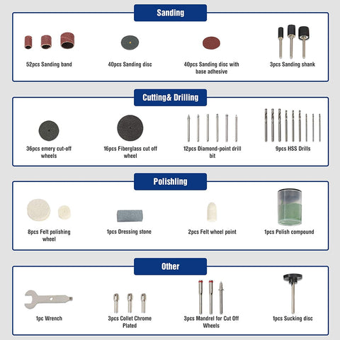 Sanding bands and discs for smooth wood and metal finishes.