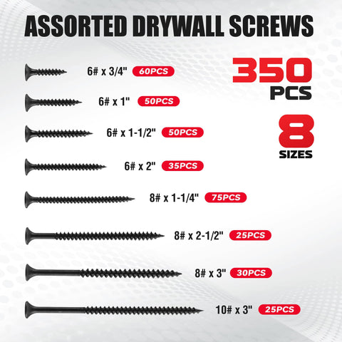 WorkPRO screwdriver bits set offers clear size identifiers for quick selection.