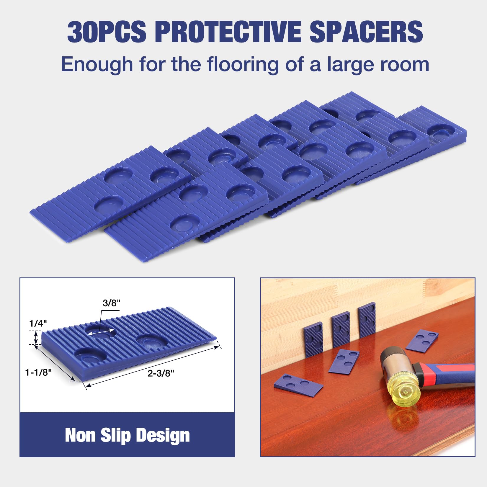 WORKPRO spacers ensuring even gaps across the installation area