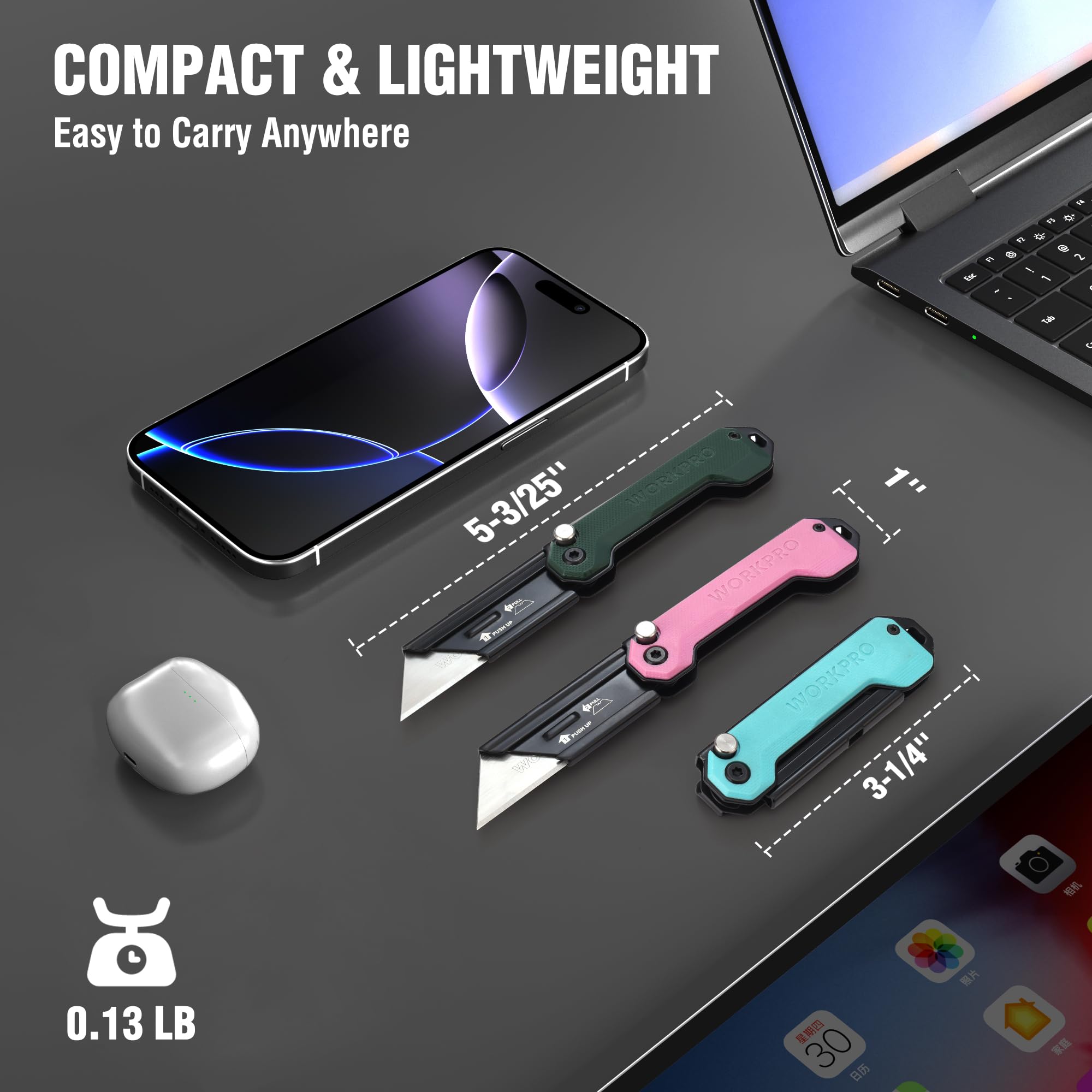 WORKPRO with SK5 blade delivers clean cuts and long-lasting sharpness.