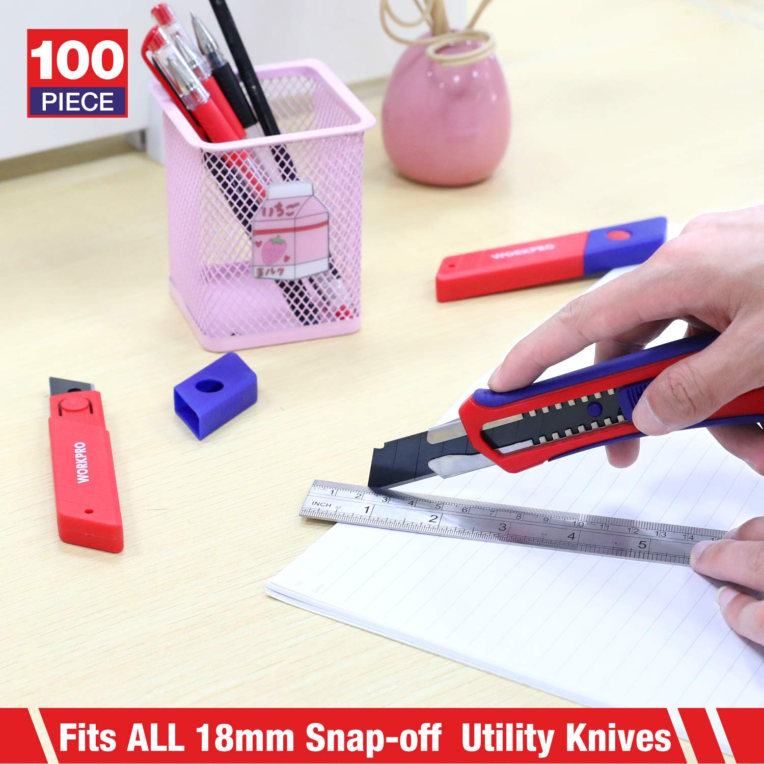 WORKPRO SK5 steel blade with razor-sharp edge for precision