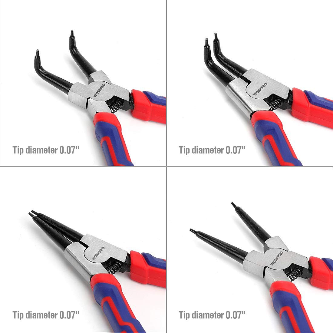 WORKPRO snap ring pliers internal straight jaw for secure ring installation