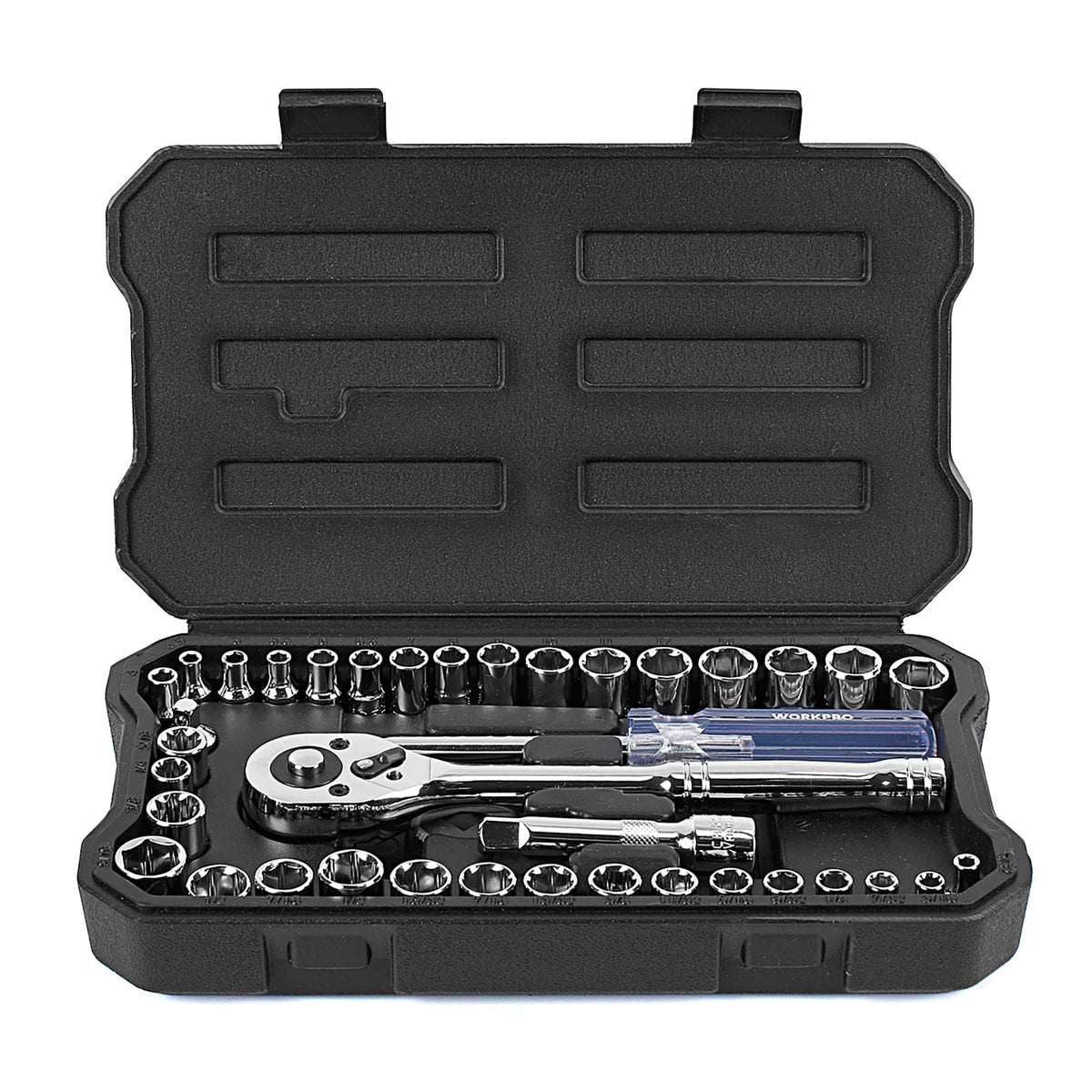WORKPRO metric sockets in a 16-piece set for precise metric fastener work