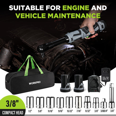 WORKPRO 10-socket set on kit displays varied sizes for quick repairs