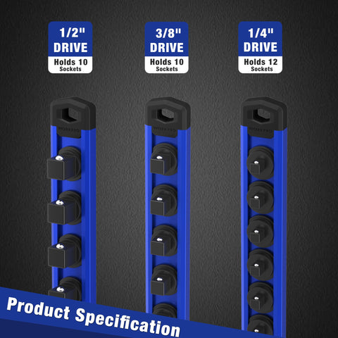 WORKPRO clips snap sockets securely with a spring-loaded nylon grip