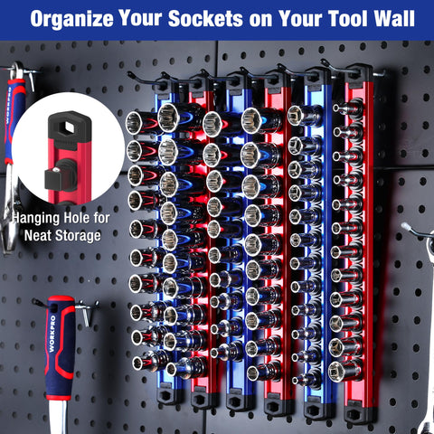 WORKPRO socket tray wall-mount hole enables easy hanging in any workspace.