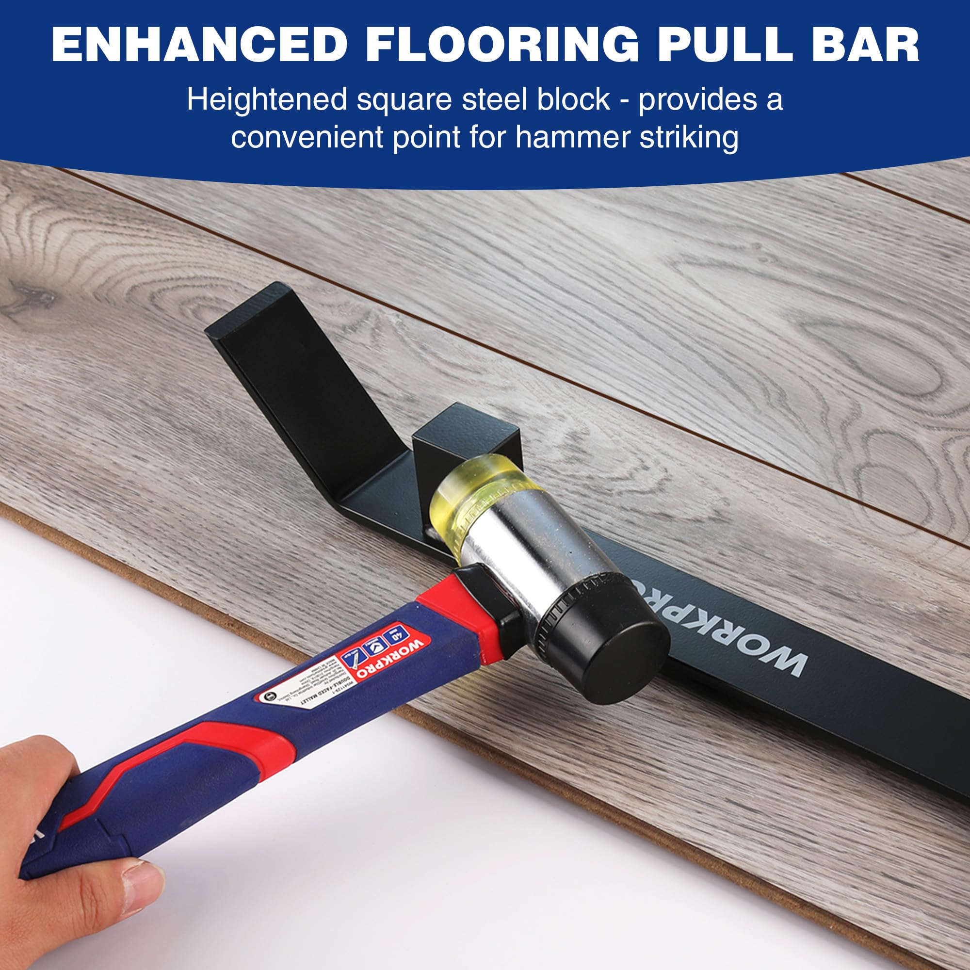 WORKPRO soft felt bottom protects floors from scratches during installation