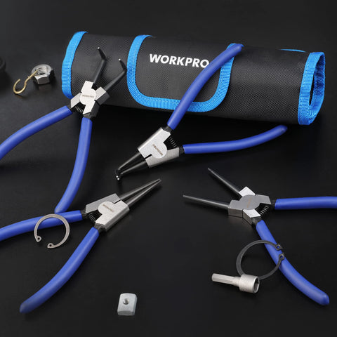 WORKPRO roll-up storage pouch keeps the kit organized and portable.